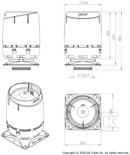 Wywietrznik 125S FLOW + płyta montażowa - 350012