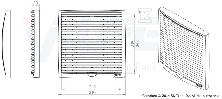 Multifunctional grille 240x240 - Black - 793332