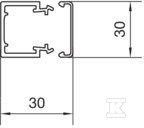 PVC wiring conduit 30x30mm, light gray - LF3003007035