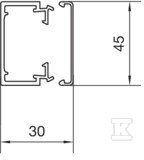 PVC wiring conduit 30x45mm, light gray - LF3004507035