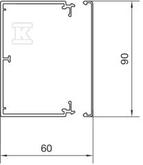 PVC wiring conduit 60x90mm, light gray - LF6009007035