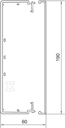 PVC electrical conduit 60x190mm, gray - LF6019007030