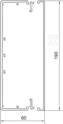 PVC wiring conduit 60x190mm, light gray - LF6019007035