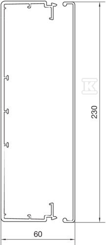 PVC electrical conduit 60x230mm, gray - LF6023007030