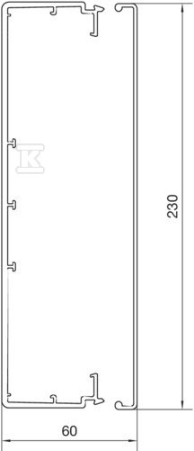 PVC wiring conduit 60x230mm, light gray - LF6023007035