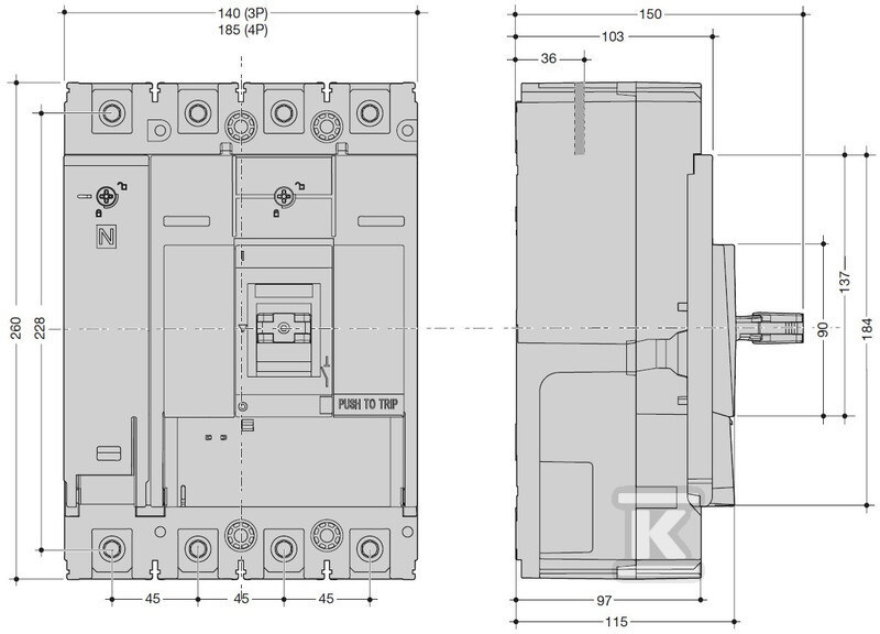 Wyłącznik mocy h3+ P630 LSI 3x630A 40kA - HNW630JR