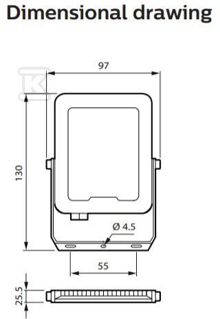 LED floodlight BVP164 LED24/840 PSU 20W - 911401852483