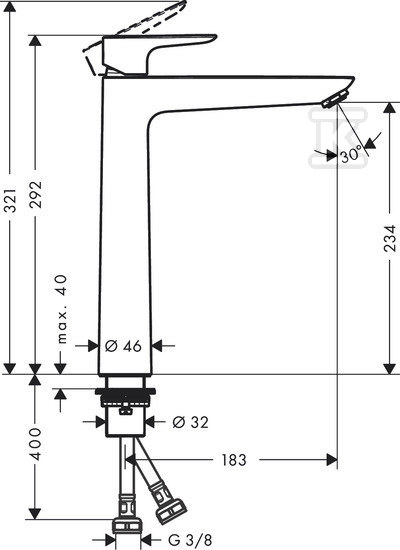 Hansgrohe Talis E egykaros mosdócsap - 71717000