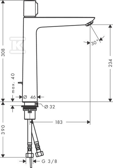 Bateria umywalkowa Talis Select E 240 z - 71752000