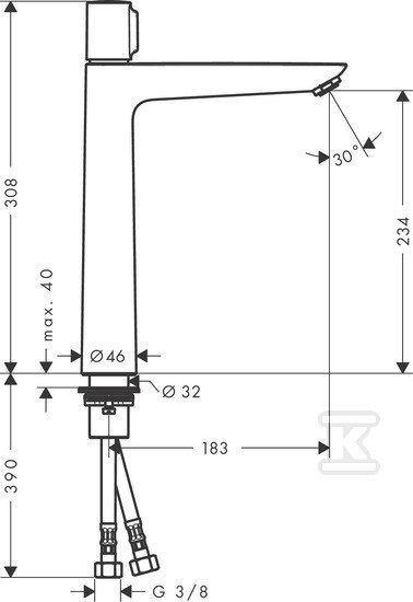 Bateria umywalkowa Talis Select E 240 - 71753000