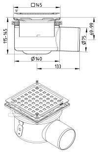 Adjustable body of the bathroom inlet - 110.300.075