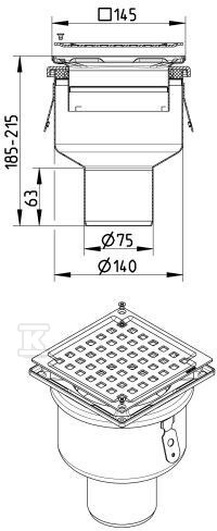 Adjustable body of the bathroom drain - 150.300.075