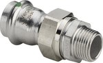 Coupling with SC 15 x 1/2" stainless steel - stainless / polished, model 2365 Sanpress