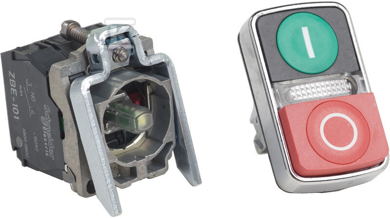 Przycisk podwójny zielony/czerwony, LED - XB4BW73731G5