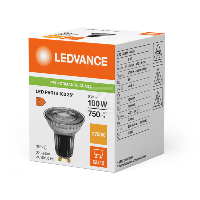 Żarówka LED PAR16 P 8W 827 GU10 - 4099854234989