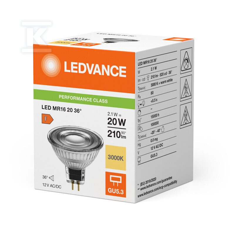 Żarówka LED MR16 P 2.1W 830 GU5.3 - 4099854235115