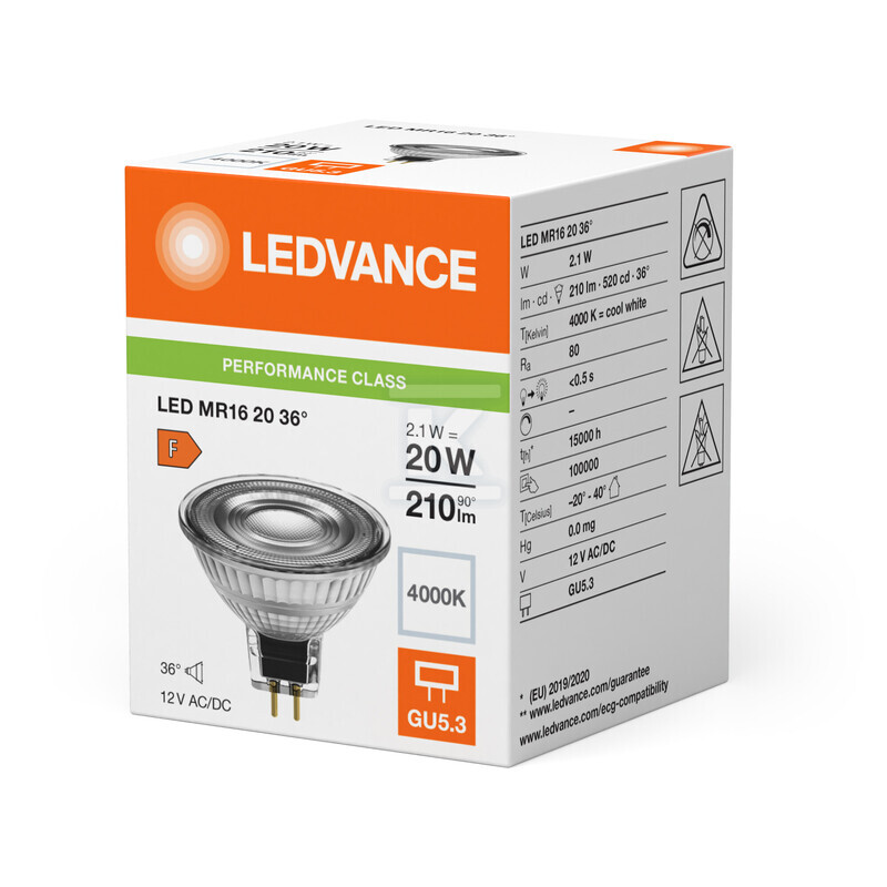 Żarówka LED MR16 P 2.1W 840 GU5.3 - 4099854235139