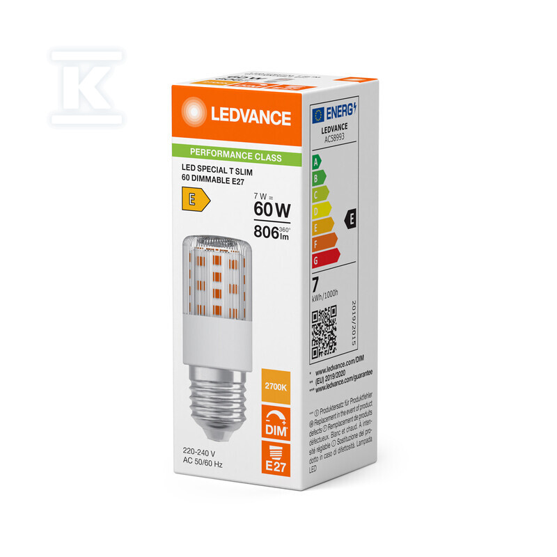 Żarówka LED SPECIAL T SLIM DIM P 7W 827 - 4099854267277