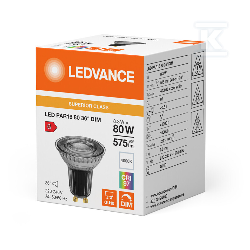 Żarówka LED PAR16 DIM S 8.3W 940 GU10 - 4099854235245