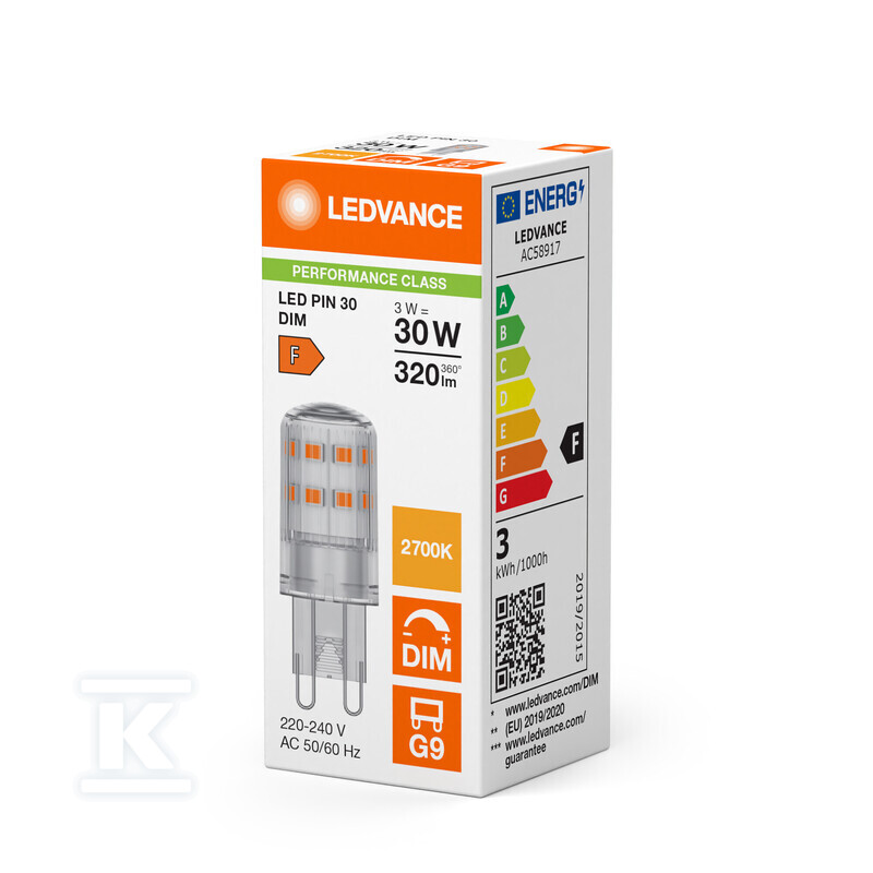 Żarówka LED PIN G9 DIM P 3W 827 Clear - 4099854248788