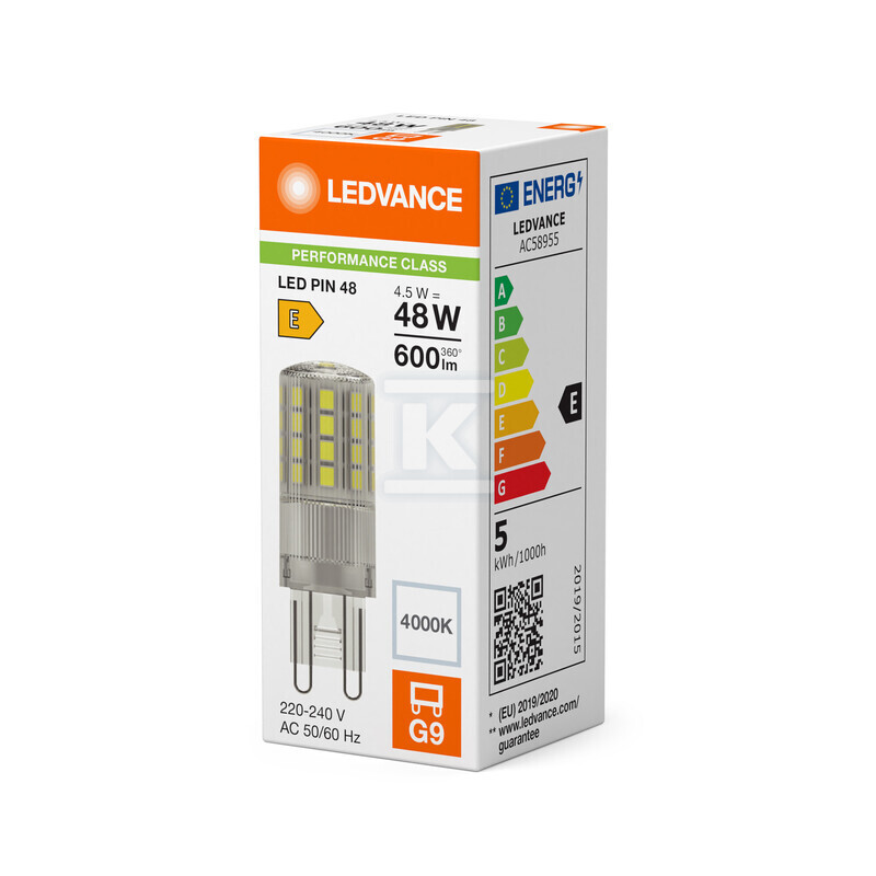 Żarówka LED PIN G9 P 4.5W 840 Clear G9 - 4099854249051