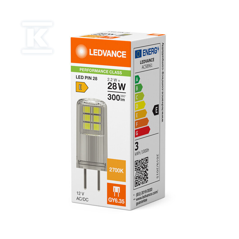 Żarówka LED PIN 12V P 2.2W 827 Clear - 4099854248665