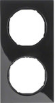 Double frame Berker R.3 black, gloss