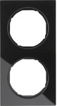 Double frame Berker R.3 glass, black