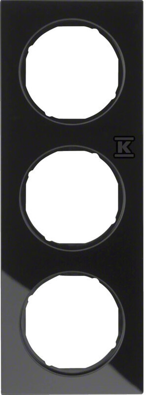 3-way frame Berker R.3 glass, black - 10132216