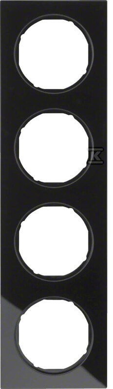 4-way frame Berker R.3 glass, black - 10142216