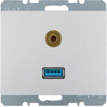 Gniazdo USB/3.5 mm audio alu, K.5