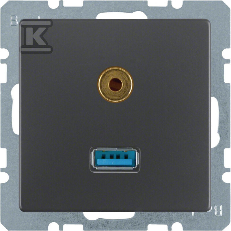 Gniazdo USB/3.5 mm audio, antracyt, - 3315396086