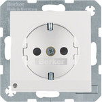 Gniazdo SCHUKO z uziemieniem z podświetleniem orientacyjnym LED, biały, B.3/B.7
