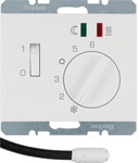 Regulator temperatury podłogowy ze stykiem zwiernym, elementem centralnym, LED biały, K.1