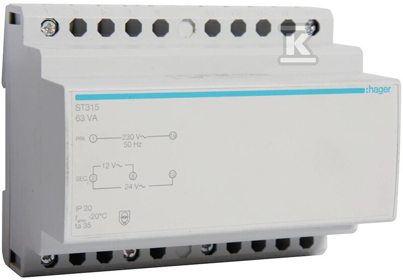 Transformator bezpieczeństwa, 12V/5, - ST315