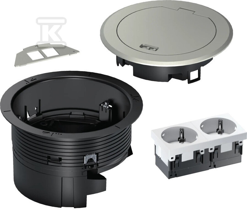 Puszka podłogowa R02 2xM45 schuko Keyst - BSR02D01