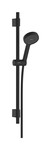 Zestaw prysznicowy 95 2 strumieniowy EcoSmart z drążkiem Varia 72 cm Activera Select S czarny Matowy