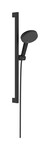 Zestaw prysznicowy 125 3 strumieniowy EcoSmart z drążkiem Unica E Puro 65 cm EasySlide Raindance Alive Select S czarny Matowy