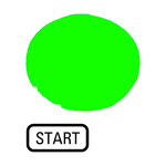 Плоска зелена лінза M22-XDL-G-GB1 для кнопки з написом