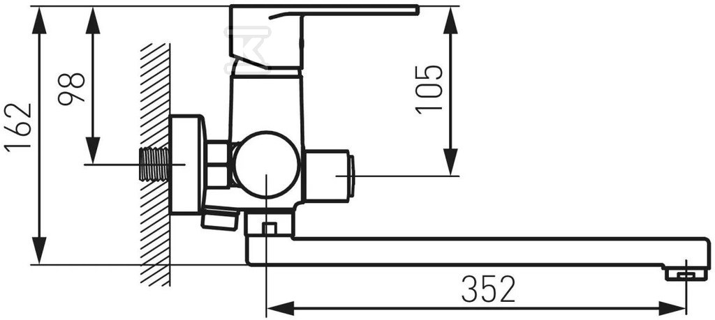 Bateria umywalkowo-wannowa ALGEO - BAG55A