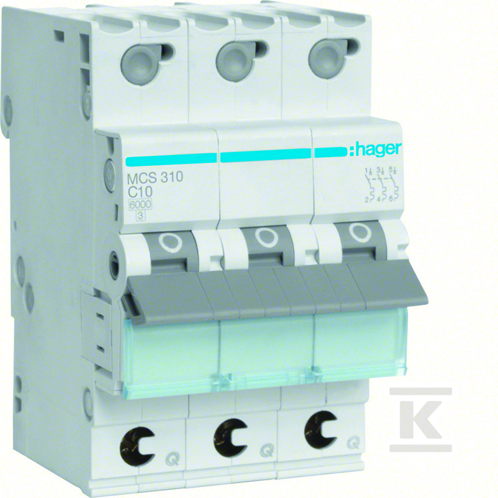 Wyłącznik nadprądowy Icn=6000A 3P C 10A - MCS310