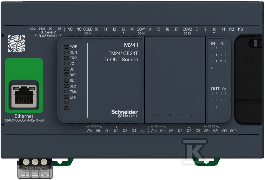 Контролер RJ45, Ethernet, 14 входів, 10 - TM241CE24T