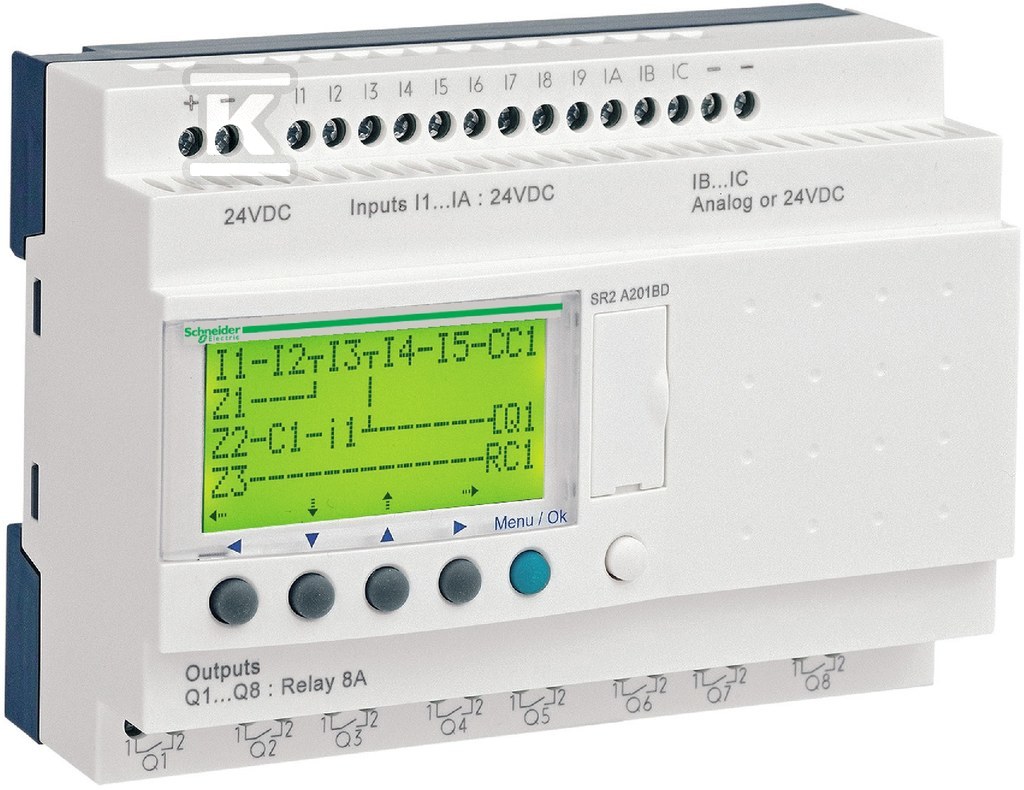 Programmable relay 12 digital inputs, 8 - SR2A201BD