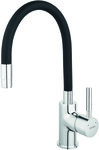 ZUMBA sink mixer, black flexible spout, chrome