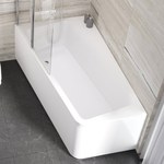 10 ° asymmetric bathtub 170x100 L white