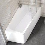 10 ° asymmetric bathtub 170x100 P white