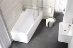 10 ° Asymmetrical acrylic bathtub 160x95, left, white