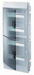 MISTRAL41F switchgear, flush-mounted, transparent door 48 modular with a strip N+PE