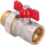 Nickel plated standard ball valve with gland, PN16, 1 "PN16 with butterfly, N-SCREW version, 16 bar/120C