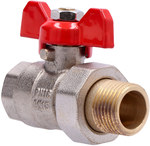 Standard nickel plated ball valve with a gland, PN16, 1/2" PN16 with a butterfly, N-SCREW version, 16 bar/120C